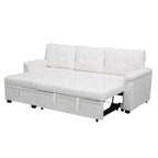 Canapé d'angle réversible avec lit gigogne, méridienne de rangement, pieds durables,