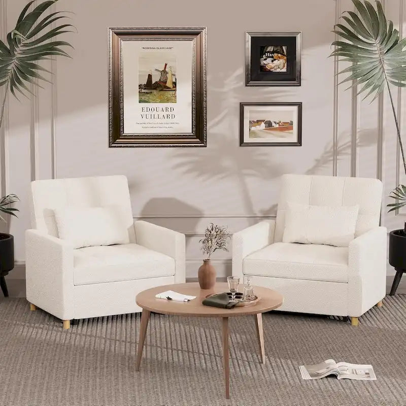 AECOJOY Fauteuil Convertible 3-en-1 avec Oreiller et Dossier Réglable