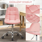 Chaise de bureau à domicile sans accoudoirs Javlergo, chaise de bureau d'ordinateur réglable en hauteur avec roulettes