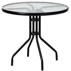 Table ronde de jardin Costway 32 avec plateau en verre trempé