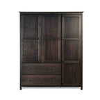 Grain Wood Furniture Armoire Shaker en bois à 3 portes - 60x72x22