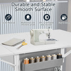 Table artisanale réglable en hauteur avec étagères de rangement, table de coupe pliante mobile pour bureau à domicile, salle de couture, salle d'artisanat