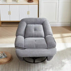 Fauteuil inclinable pivotant et coulissant en velours côtelé avec repose-pieds pour salon