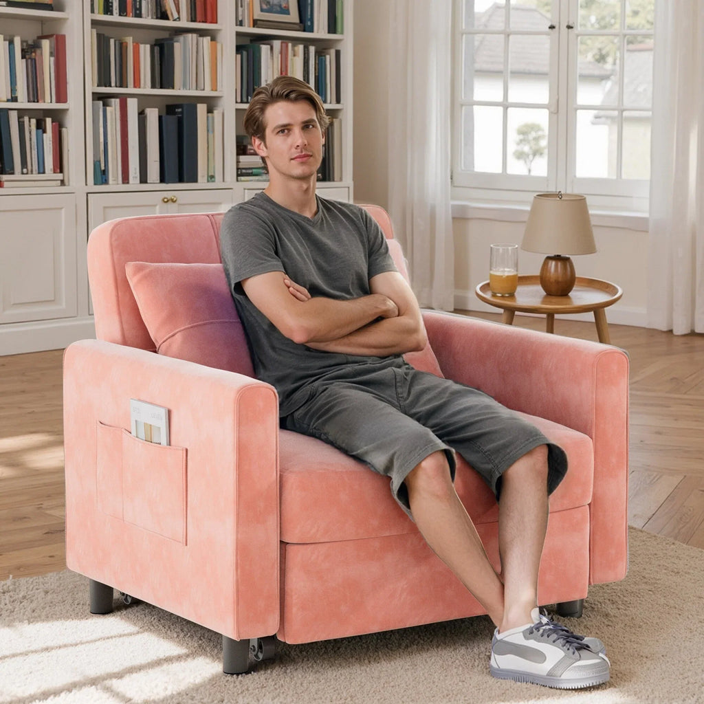 Canapé-lit convertible 3-en-1, Canapé-chaise dépliable, Lit pliant convertible pour salon