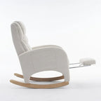 Fauteuil à bascule de puériculture ergonomique en tissu avec repose-pieds réglable