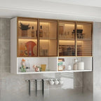 Armoire de cuisine murale grise en bois pour rangement