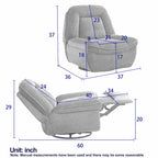 Fauteuil inclinable pivotant et coulissant en velours côtelé avec repose-pieds pour salon