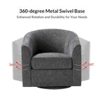 Fauteuil Cuenca moderne en tissu avec piètement pivotant