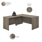 Bureau d'angle en L de 60 pouces (avec table latérale de 42 pouces)