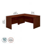 Bureau d'angle en L de 60 pouces (avec table latérale de 42 pouces)