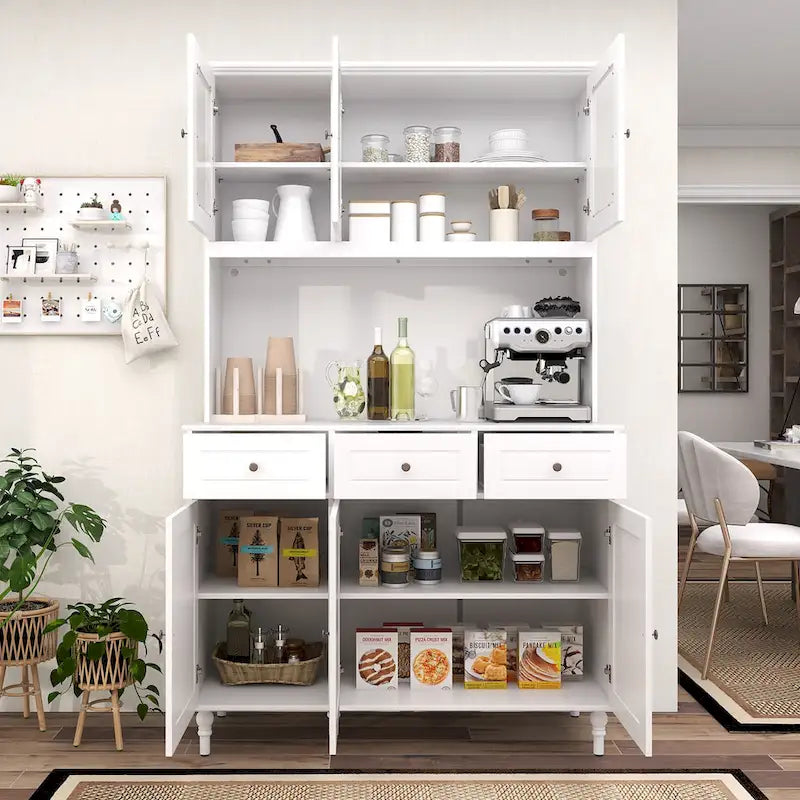 Armoire haute de cuisine pour aliments avec lumières LED et