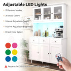 Armoire haute de cuisine pour aliments avec lumières LED et
