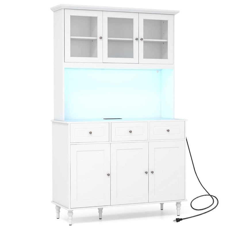 Armoire haute de cuisine pour aliments avec lumières LED et