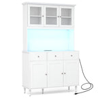 Armoire haute de cuisine pour aliments avec lumières LED et