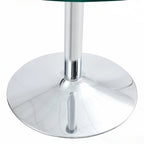 Table à manger circulaire moderne avec plateau en verre élégant et pieds en métal robustes pour divers espaces