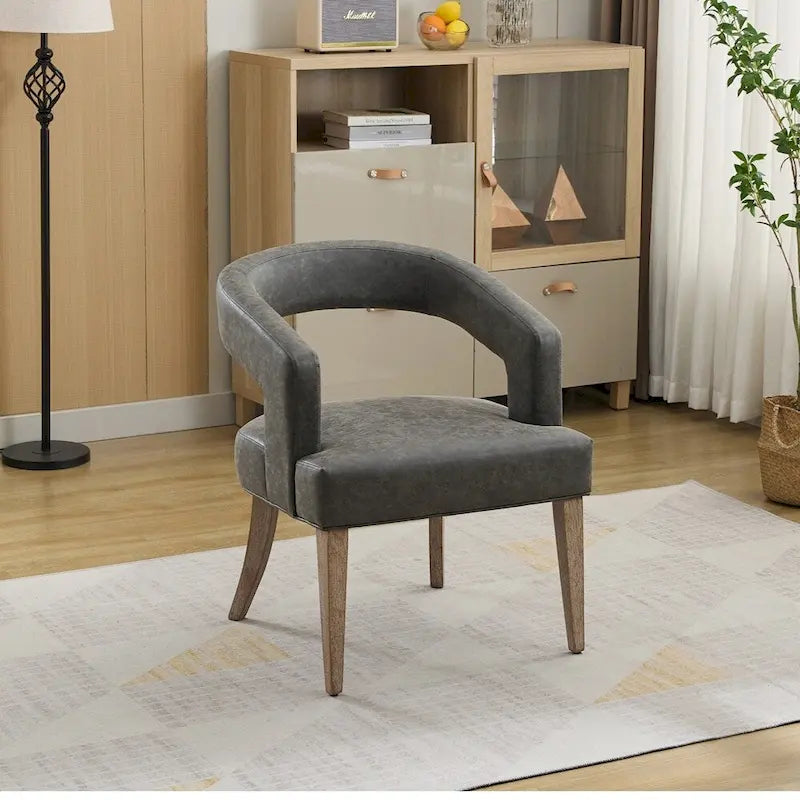 Modern Style Barrel-Back Upholstered Lounge Chair