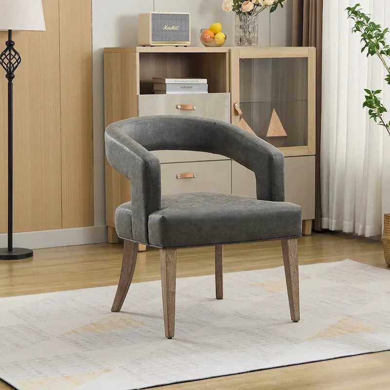 Modern Style Barrel-Back Upholstered Lounge Chair