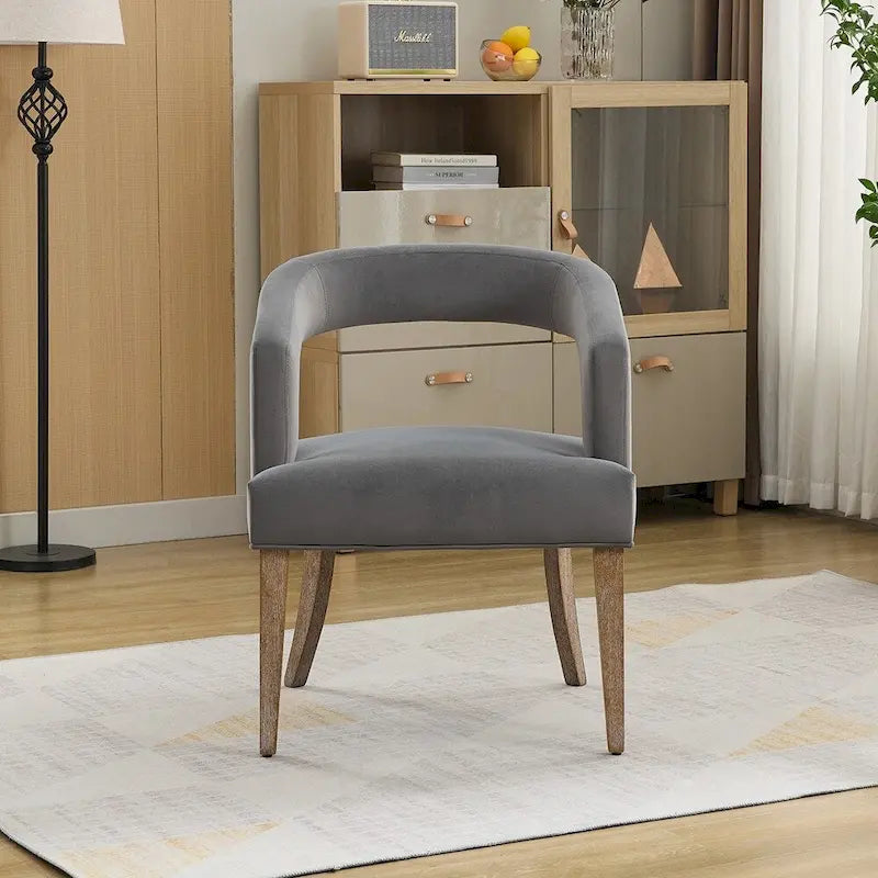 Modern Style Barrel-Back Upholstered Lounge Chair