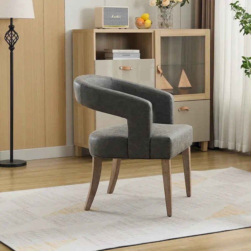 Modern Style Barrel-Back Upholstered Lounge Chair