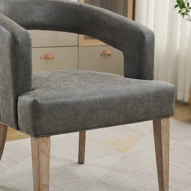 Modern Style Barrel-Back Upholstered Lounge Chair
