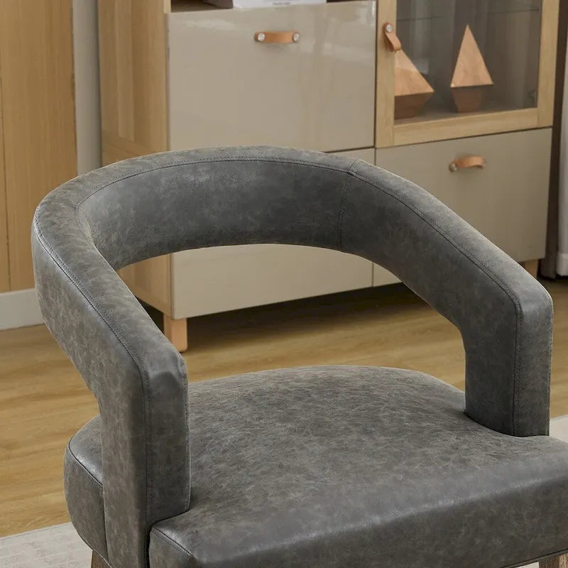 Modern Style Barrel-Back Upholstered Lounge Chair