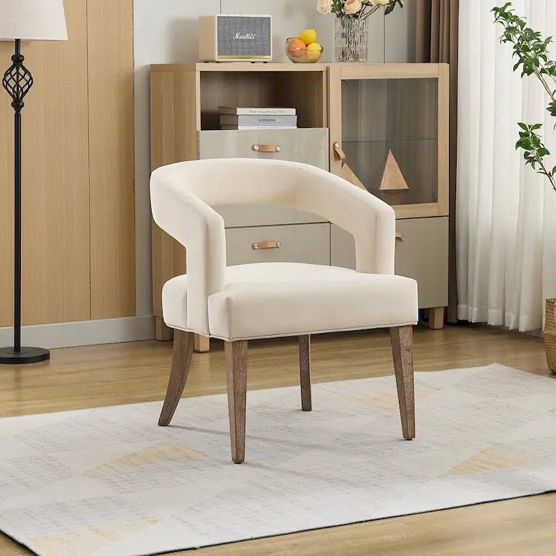 Modern Style Barrel-Back Upholstered Lounge Chair