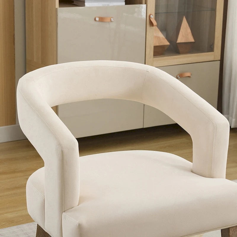 Modern Style Barrel-Back Upholstered Lounge Chair