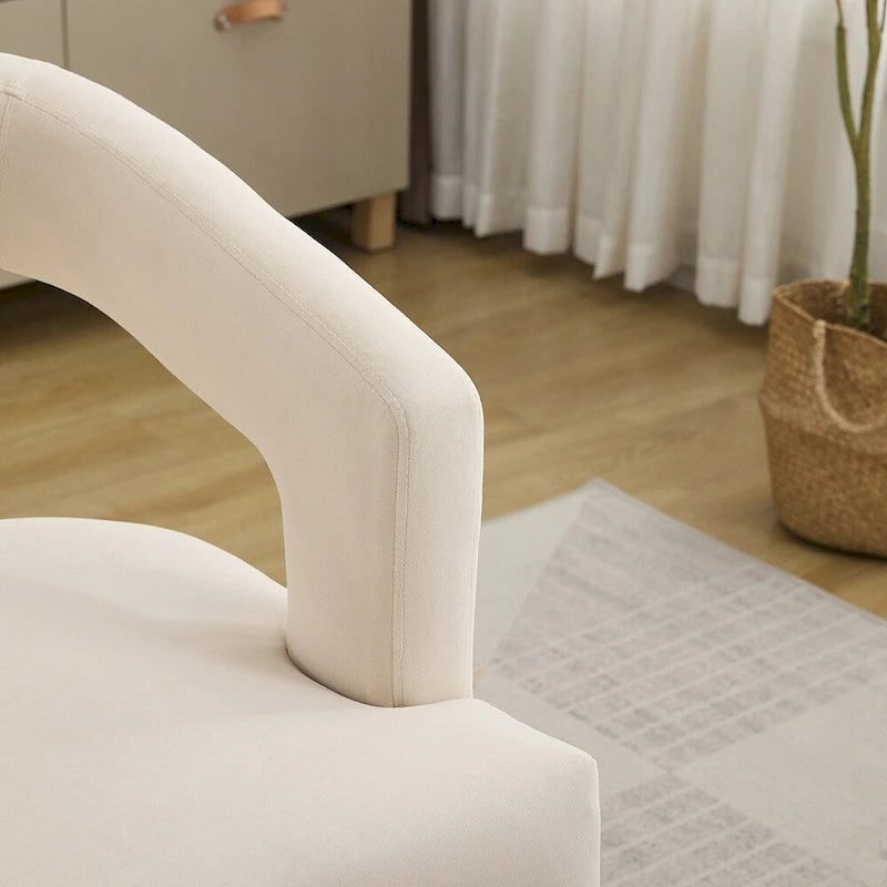 Modern Style Barrel-Back Upholstered Lounge Chair