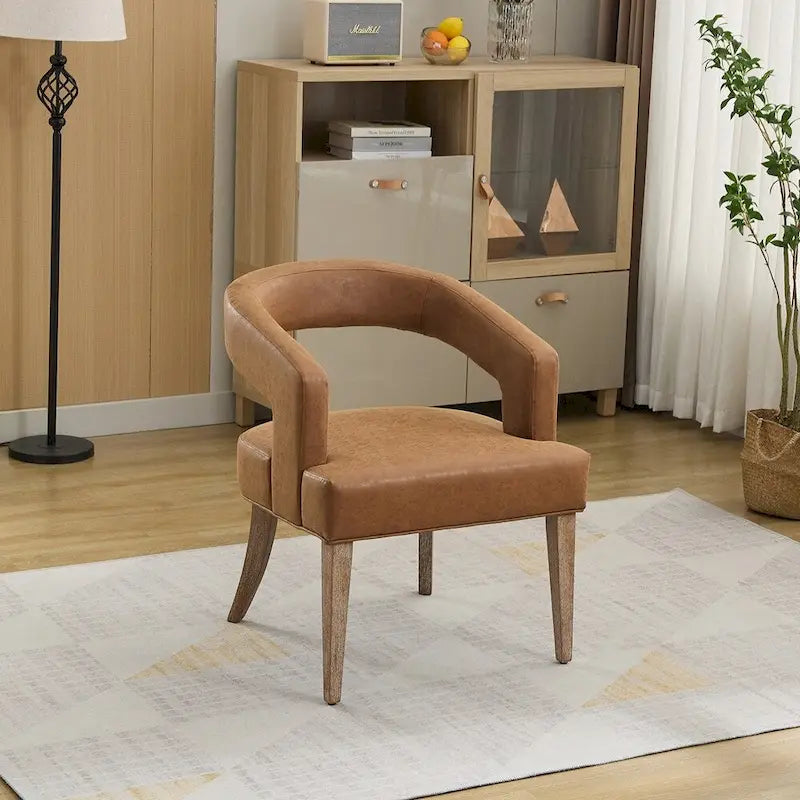 Modern Style Barrel-Back Upholstered Lounge Chair
