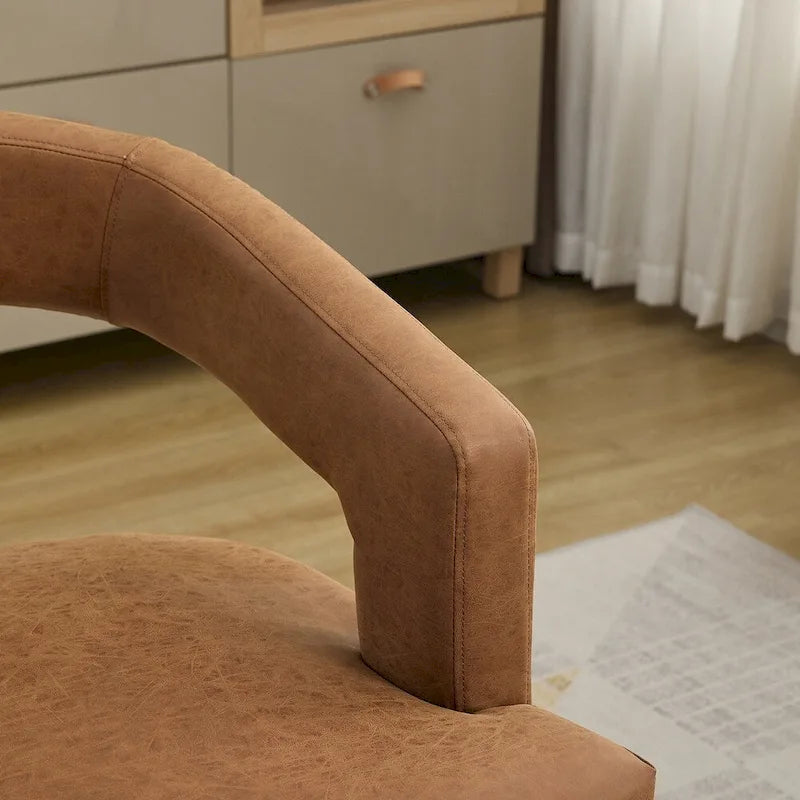 Modern Style Barrel-Back Upholstered Lounge Chair