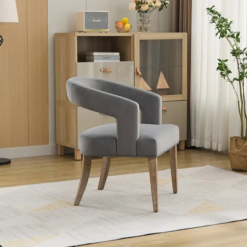 Modern Style Barrel-Back Upholstered Lounge Chair