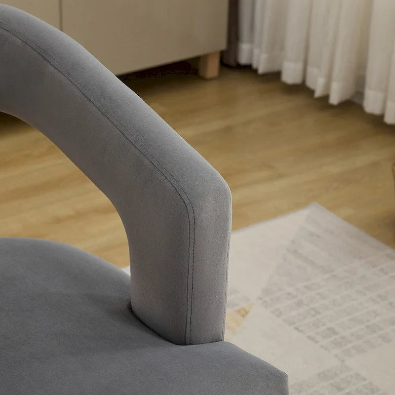 Modern Style Barrel-Back Upholstered Lounge Chair