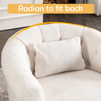 Velvet Swivel Chair with Footrest, 360-Degree Swivel.