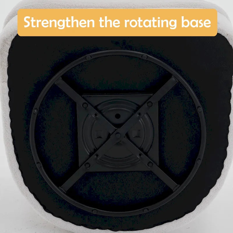 Velvet Swivel Chair with Footrest, 360-Degree Swivel.