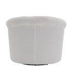 Velvet Swivel Chair with Footrest, 360-Degree Swivel.
