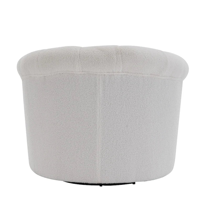 Velvet Swivel Chair with Footrest, 360-Degree Swivel.