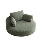 Fauteuil pivotant simple en velours côtelé et chenille avec rembourrage en mousse
