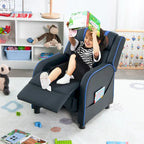 Fauteuil inclinable pour enfants Gymax Canapé ergonomique en cuir avec repose-pieds