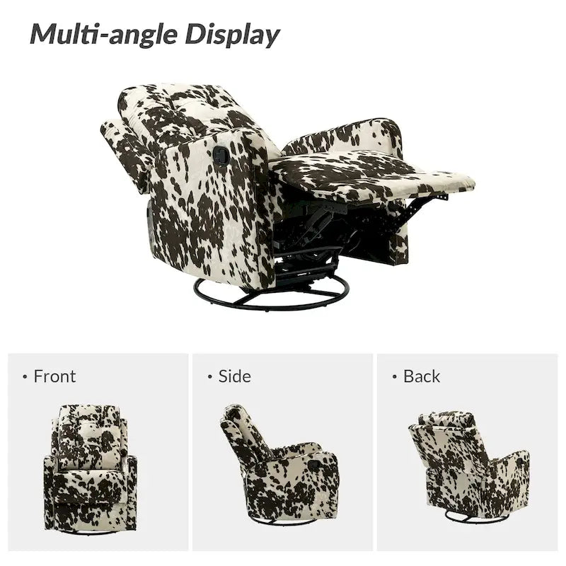 Fauteuil inclinable pivotant manuel Arlette Contemporary Floral avec dossier capitonné