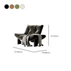 Fauteuil d'appoint contemporain en chenille noire capitonnée sans accoudoirs