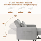 Canapé-lit convertible 3-en-1, Canapé-chaise dépliable, Lit pliant convertible pour salon