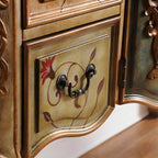Console de rangement en bois de café avec tiroirs