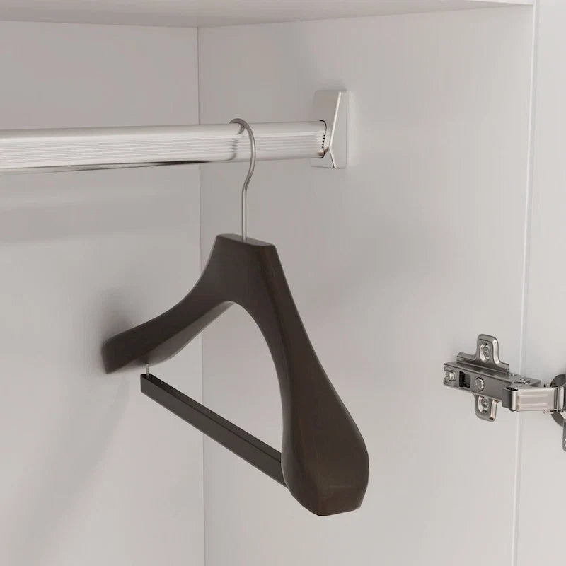 Armoire de chambre autonome à 2 portes avec tringle à vêtements