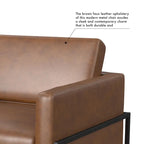 Fauteuil club moderne HomePop rembourré avec cadre en métal