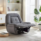 Fauteuil inclinable pivotant et coulissant en velours côtelé avec repose-pieds pour salon