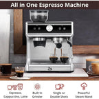 Machine à café expresso, avec moulin, réservoir d'eau de 2,8 L
