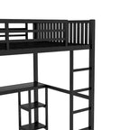 Lit mezzanine taille XL avec armoire intégrée