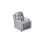 Fauteuil inclinable de luxe pour enfants avec repose-pieds, appuie-tête et 2 porte-gobelets, en microfibre, pour les enfants de 3 ans et plus