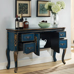 Console de rangement en bois de café avec tiroirs