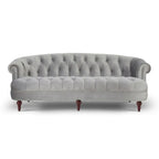 Canapé capitonné chesterfield La Rosa 84 en velours, style moderne du milieu du siècle